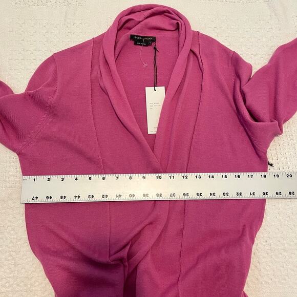 BCBGMaxazria open front belted cardigan long sweater large SP2 9001 - Picture 2 of 12